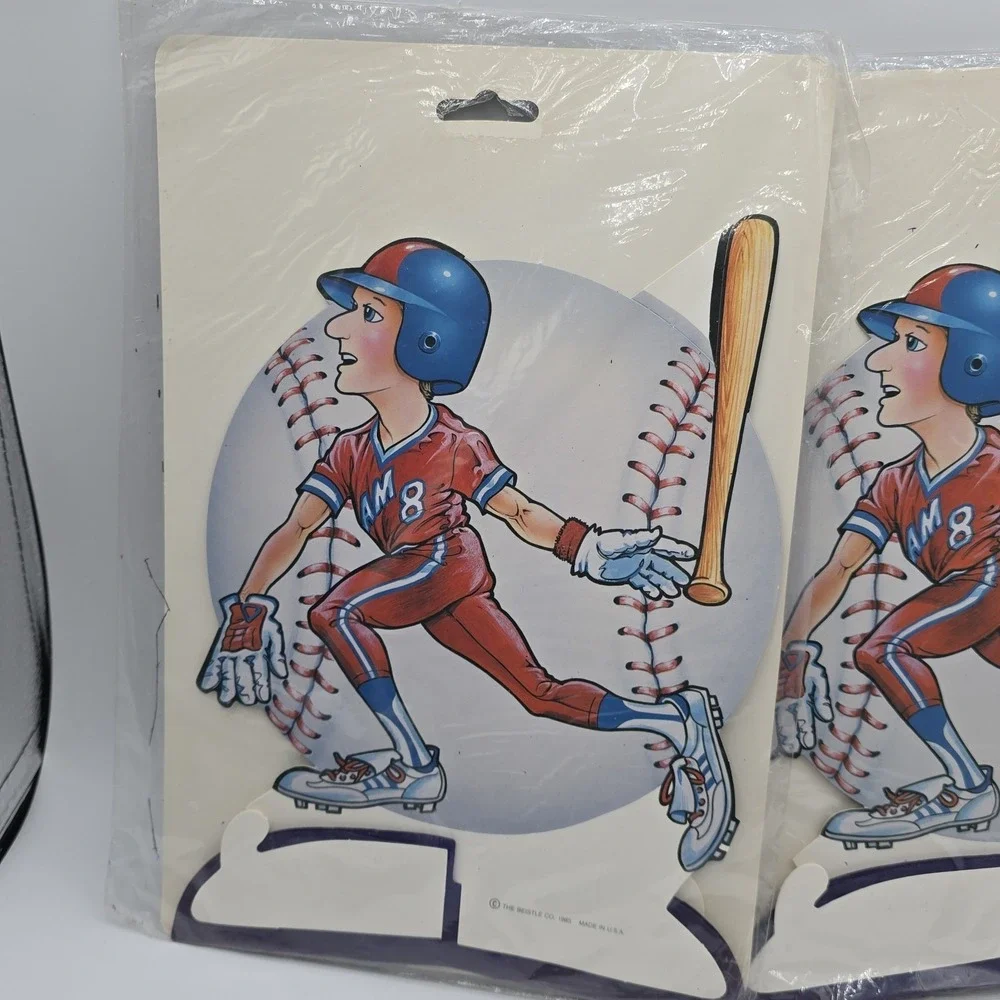 2 Vtg Baseball Party Table Decorations‎ 10